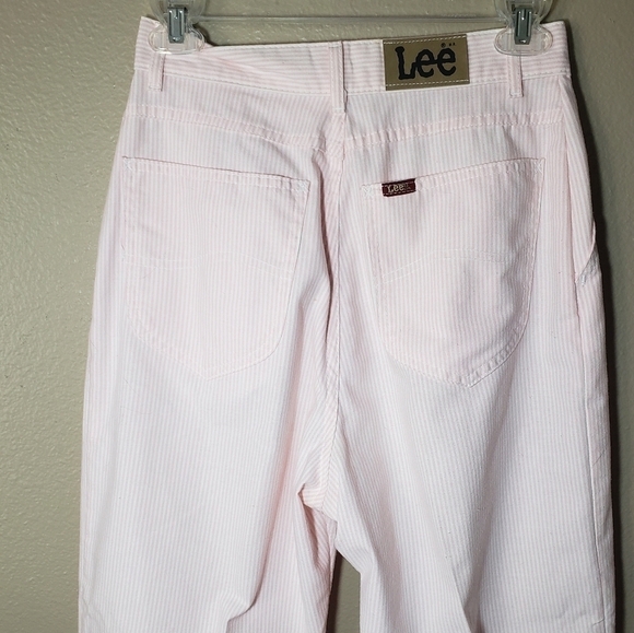 Vintage Lee Womens Pink Striped High Rise Jeans-Size 9 - Picture 5 of 8
